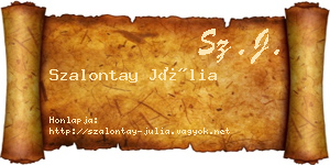Szalontay Júlia névjegykártya
