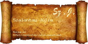 Szalontay Júlia névjegykártya