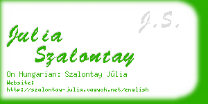 julia szalontay business card
